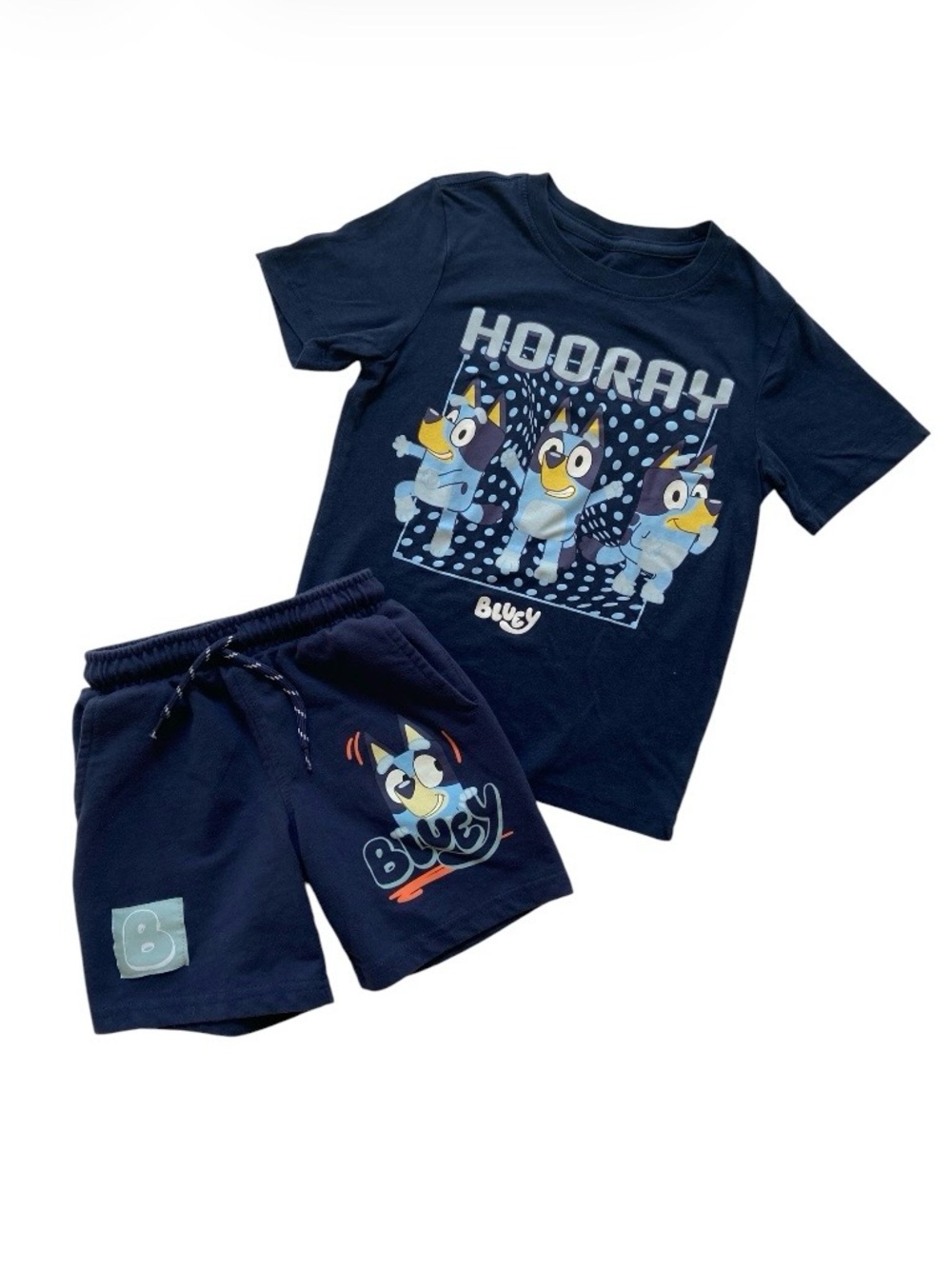 Bluey Toddler Boys Clothes Lot Size 4/5 - 3 Graphic T-Shirts & Shorts Set - Picture 3 of 11